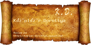 Káplár Dorottya névjegykártya